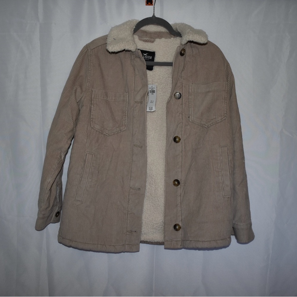 BRAND NEW HOLLISTER CORDUROY FAUX FUR JACKET